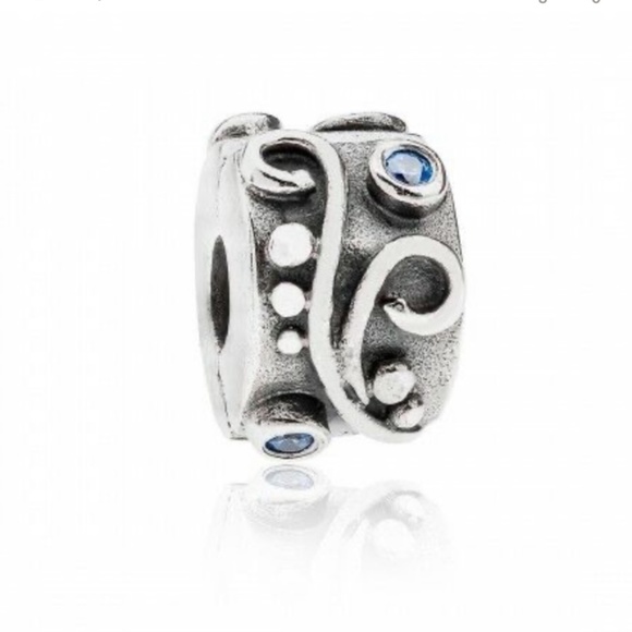 Pandora Silver Blue Clip Charm - Picture 7 of 9